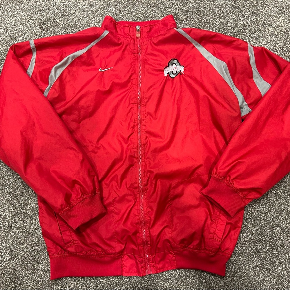 Nike Red and Gray Windbreaker Jacket